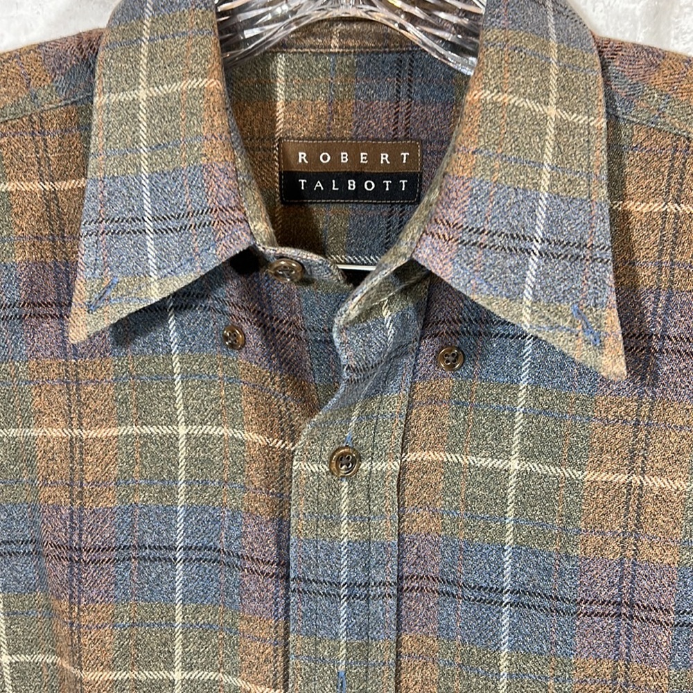 Robert Talbott Plaid Button Down Size Medium - image 5